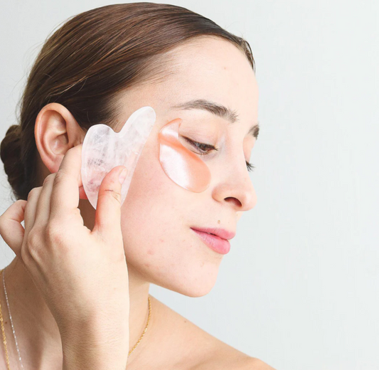 Jade y Gua Sha de Cuarzo Rosa